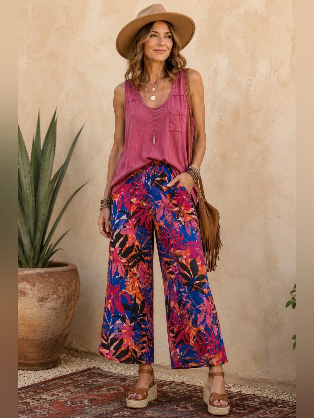 Colorful Floral Women's Trousers